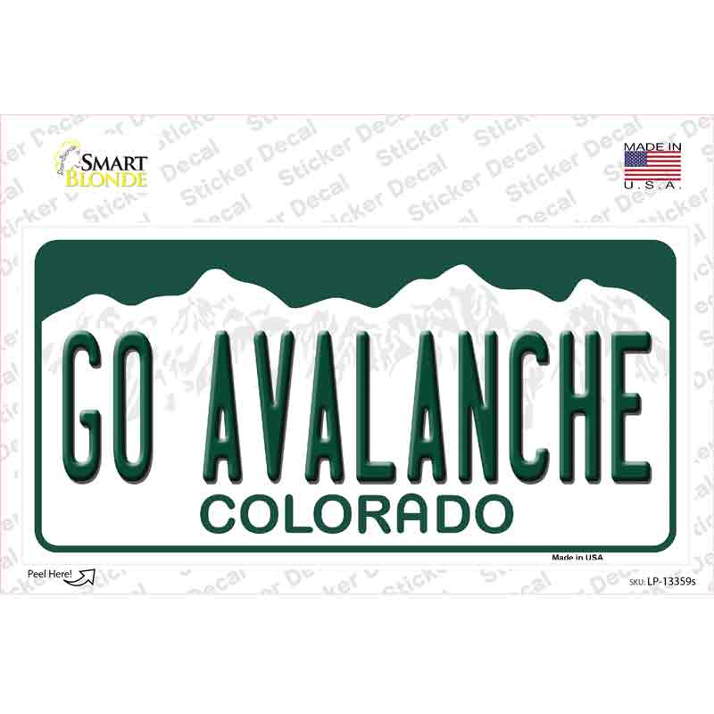 Go Avalanche Novelty Sticker Decal Small