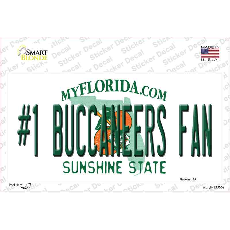 Number 1 Buccaneers Fan Novelty Sticker Decal Small