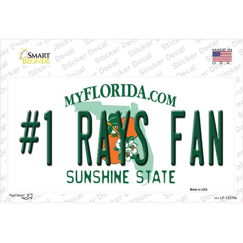 Number 1 Rays Fan Novelty Sticker Decal Small