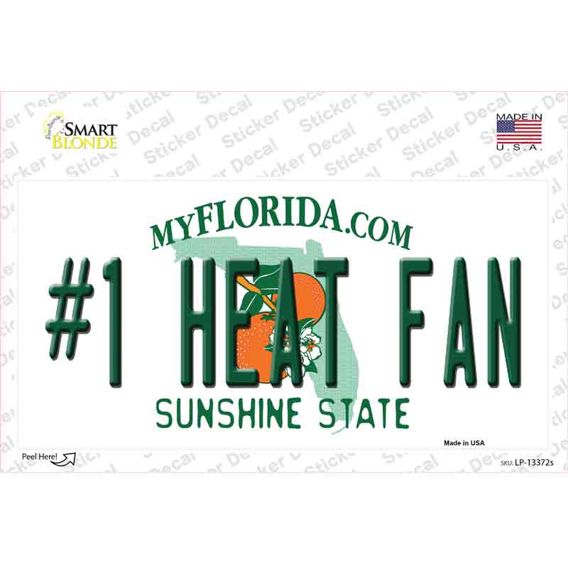 Number 1 Heat Fan Novelty Sticker Decal Small