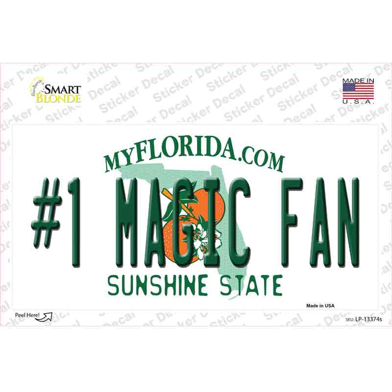 Number 1 Magic Fan Novelty Sticker Decal Small