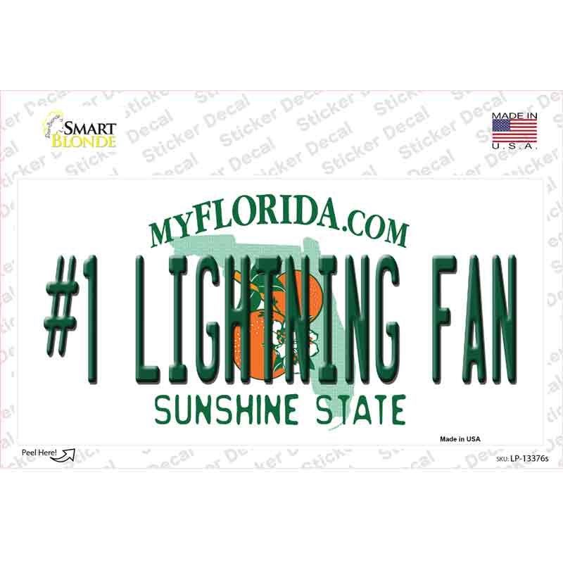 Number 1 Lightning Fan Novelty Sticker Decal Small