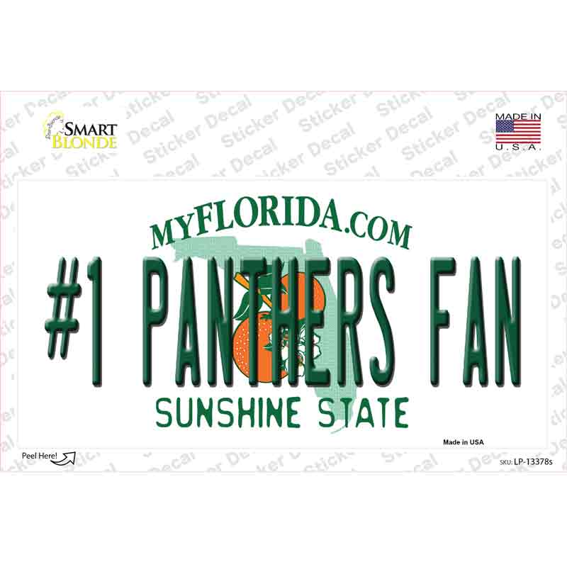 Number 1 Panthers Fan Novelty Sticker Decal Small