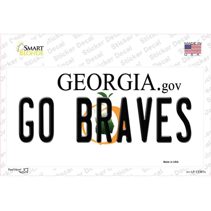 Go Braves Novelty Sticker Decal Small