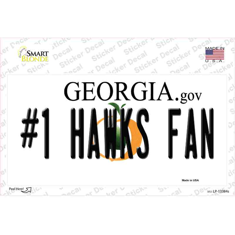 Number 1 Hawks Fan Novelty Sticker Decal Small