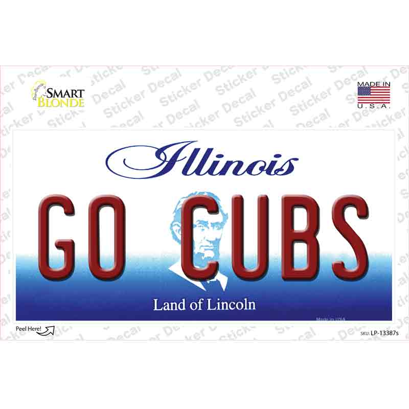 Go Cubs Novelty Sticker Decal Small