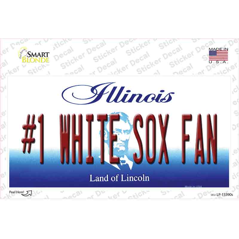 Number 1 White Sox Fan Novelty Sticker Decal Small