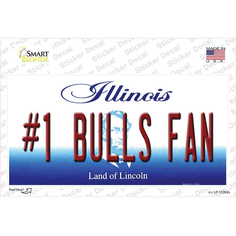 Number 1 Bulls Fan Novelty Sticker Decal Small