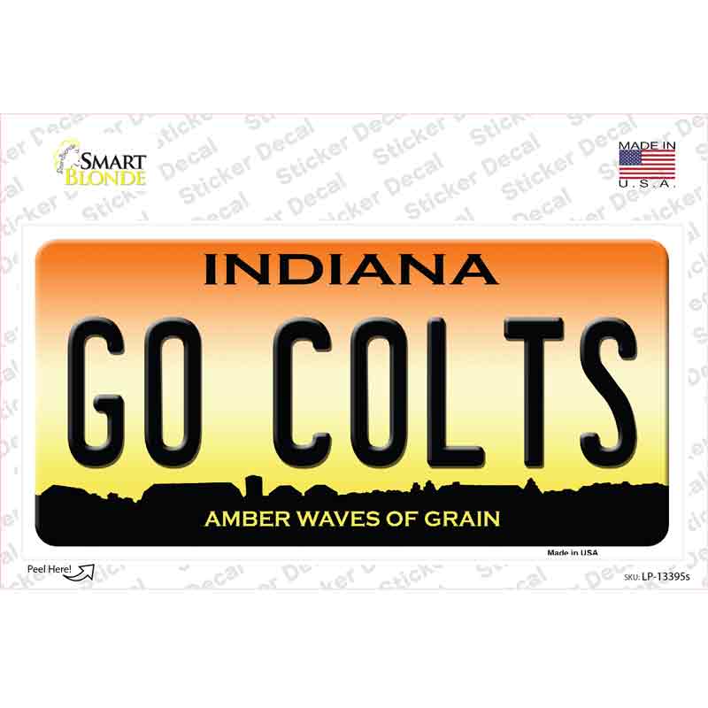 Go Colts Novelty Sticker Decal Small