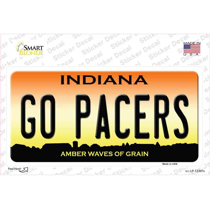 Go Pacers Novelty Sticker Decal Small