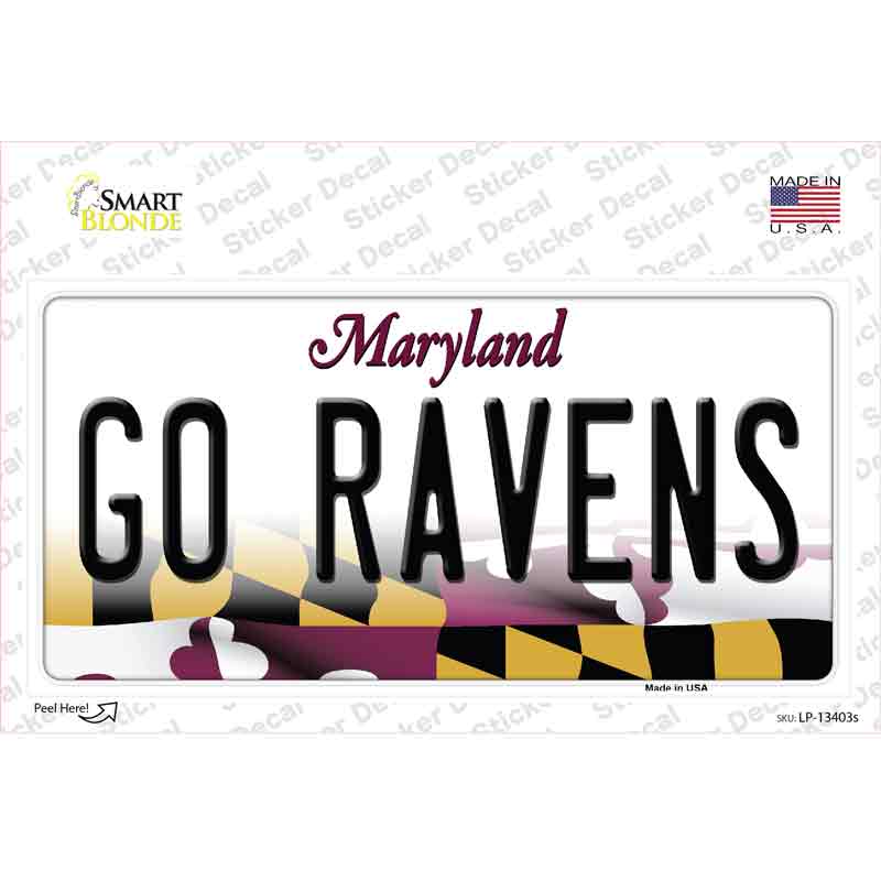 Go Ravens Novelty Sticker Decal Small