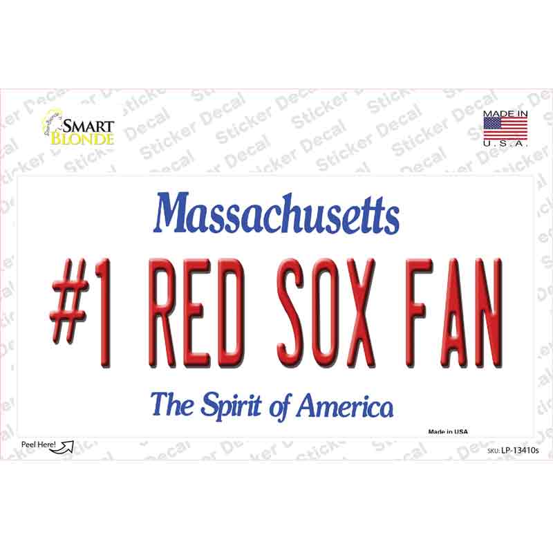 Number 1 Red Sox Fan Novelty Sticker Decal Small