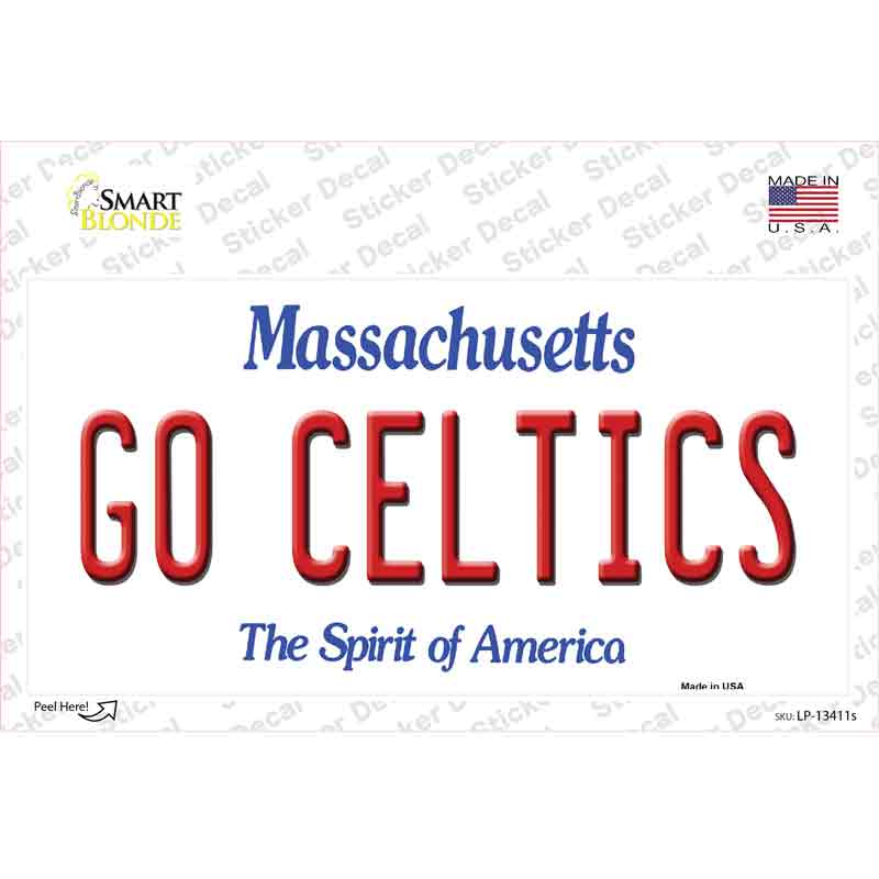 Go Celtics Novelty Sticker Decal Small