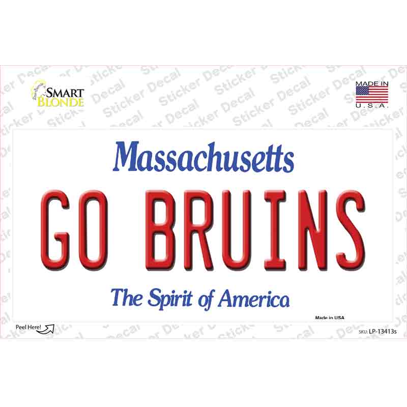 Go Bruins Novelty Sticker Decal Small