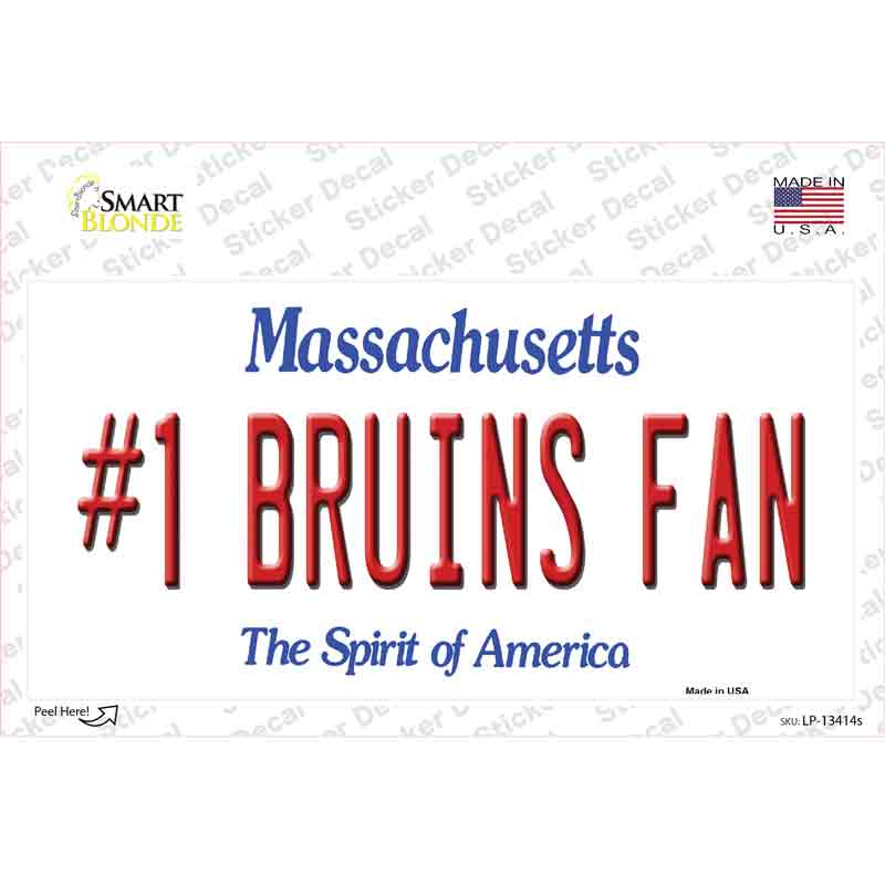 Number 1 Bruins Fan Novelty Sticker Decal Small