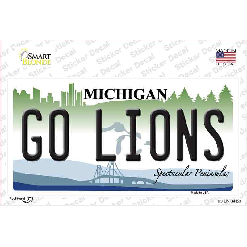 Go Lions Novelty Sticker Decal Small