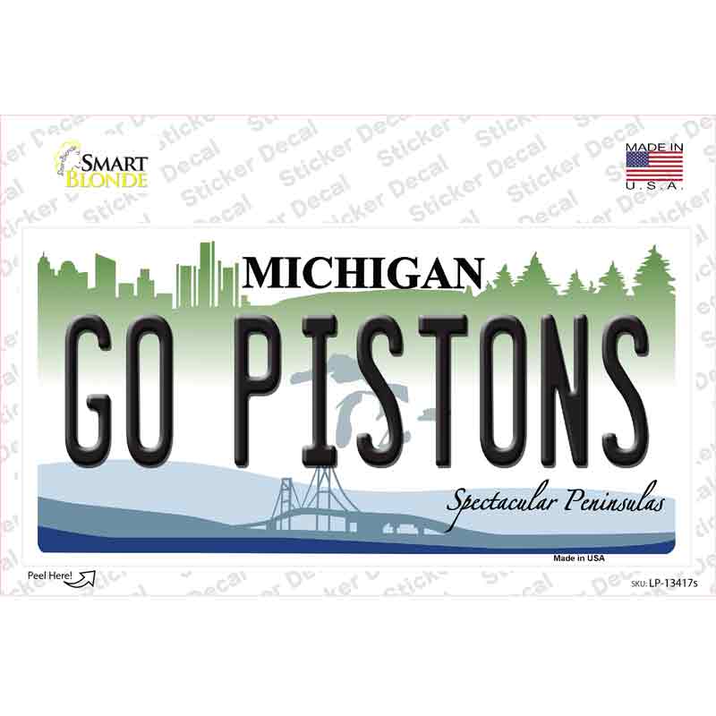 Go Pistons Novelty Sticker Decal Small