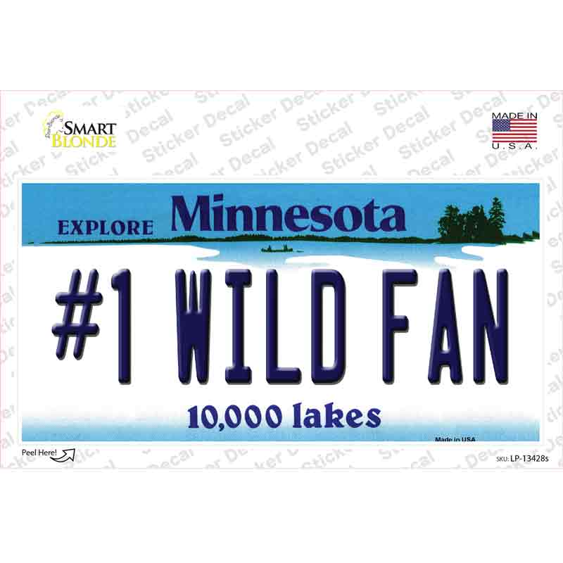 Number 1 Wild Fan Novelty Sticker Decal Small