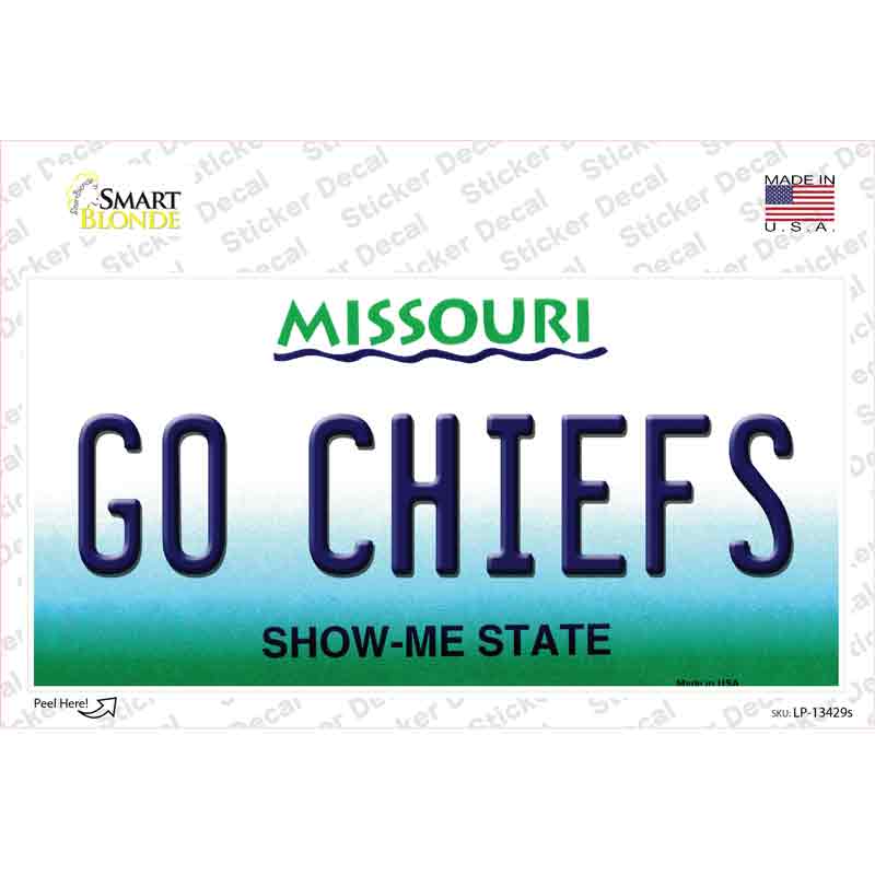 Go Chiefs Novelty Sticker Decal Small