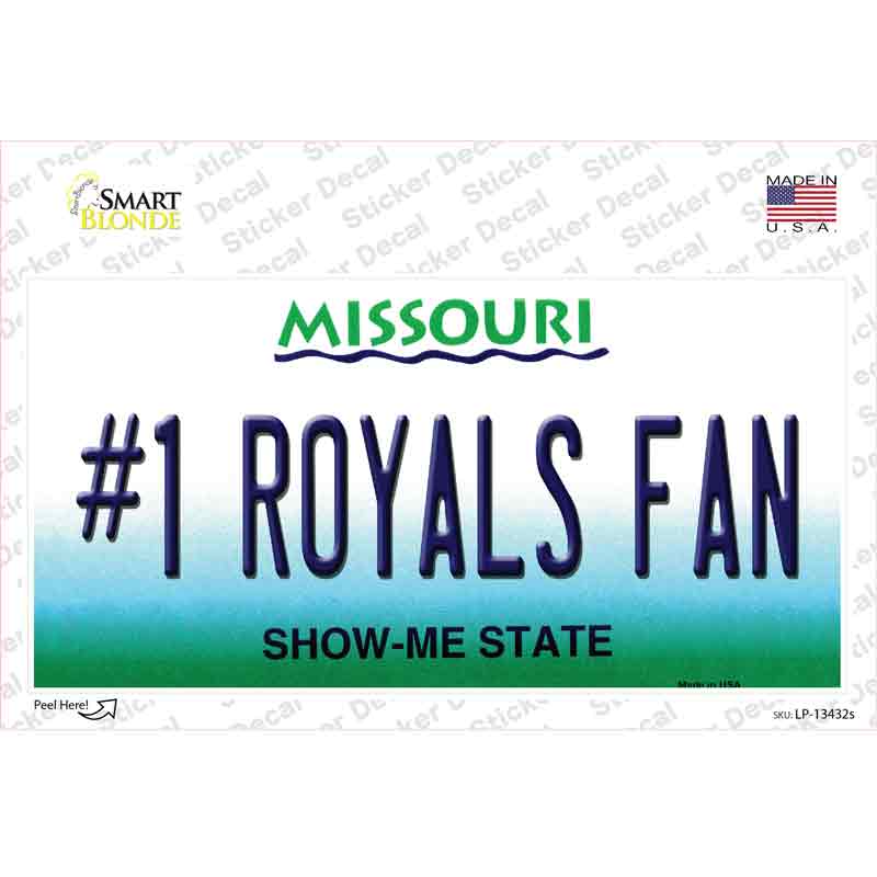 Number 1 Royals Fan Novelty Sticker Decal Small