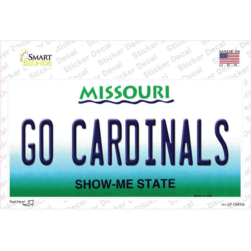 Missouri Go Cardinals Novelty Sticker Decal Small