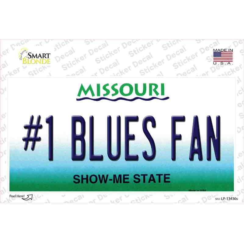 Number 1 Blues Fan Novelty Sticker Decal Small