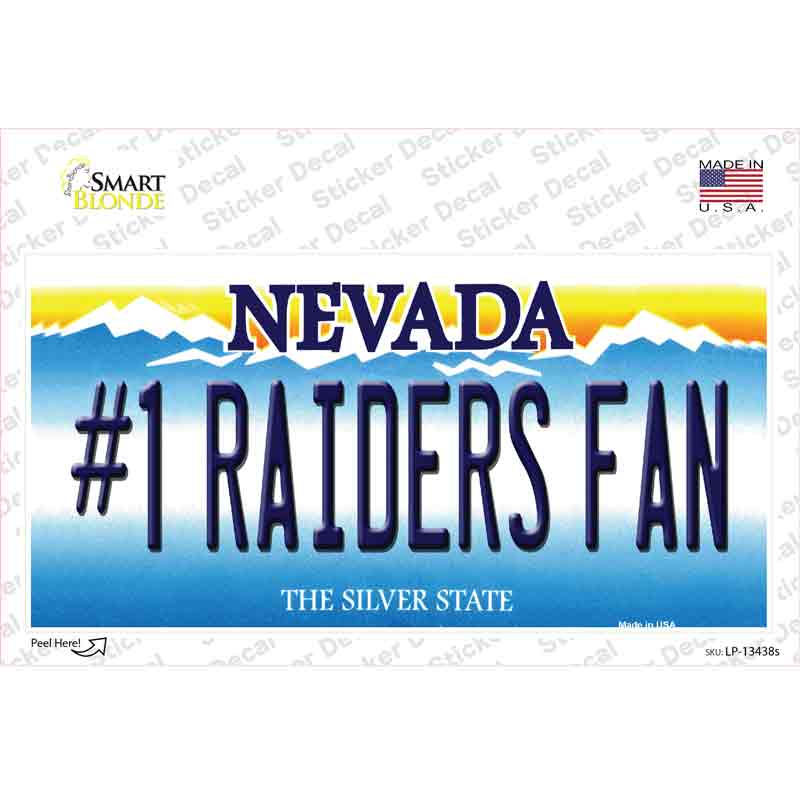 Number 1 Raiders Fan Novelty Sticker Decal Small