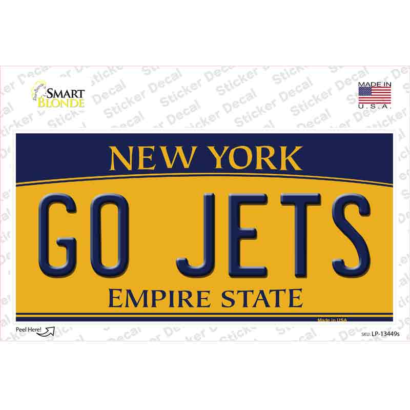 New York Go Jets Novelty Sticker Decal Small