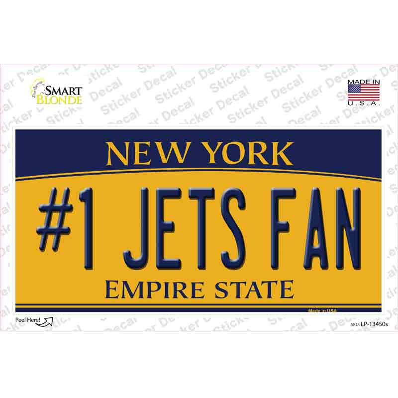 Numbers 1 Jets Fan Novelty Sticker Decal Small