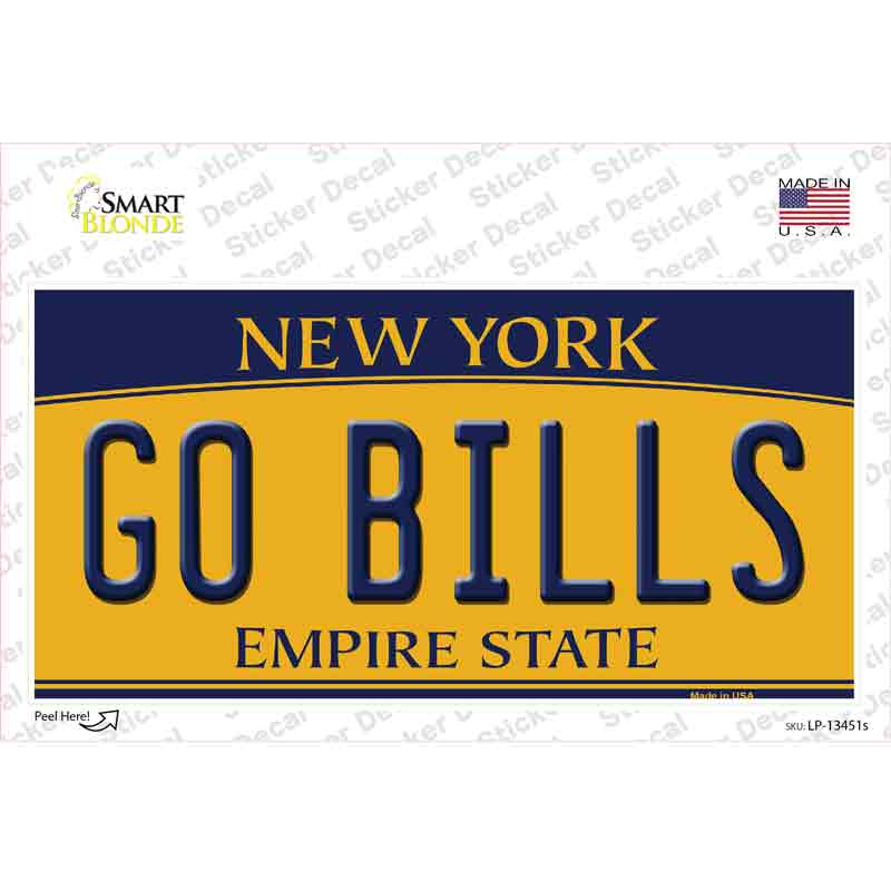 Go Bills Novelty Sticker Decal Small