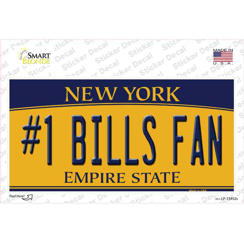 Number 1 Bills Fan Novelty Sticker Decal Small