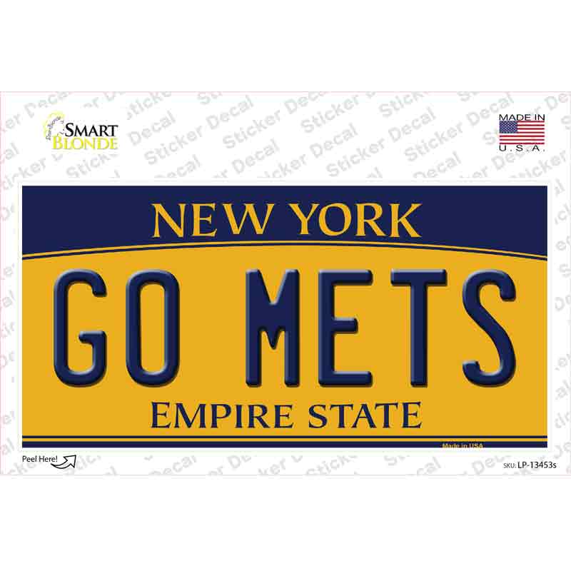 Go Mets Novelty Sticker Decal Small