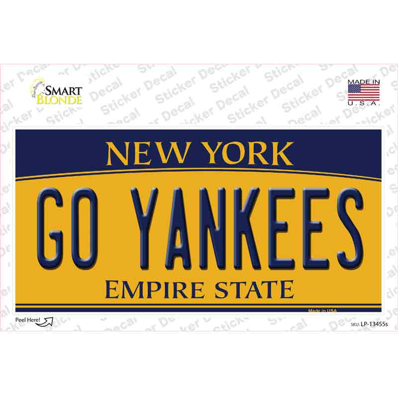 Go Yankees Novelty Sticker Decal Small