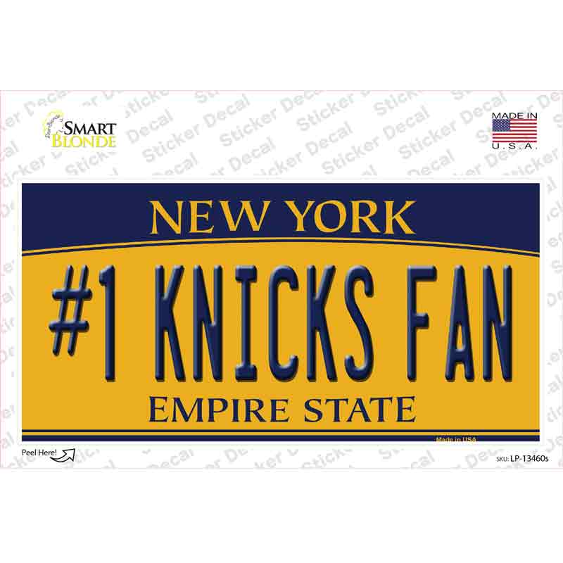 Number 1 Knicks Fan Novelty Sticker Decal