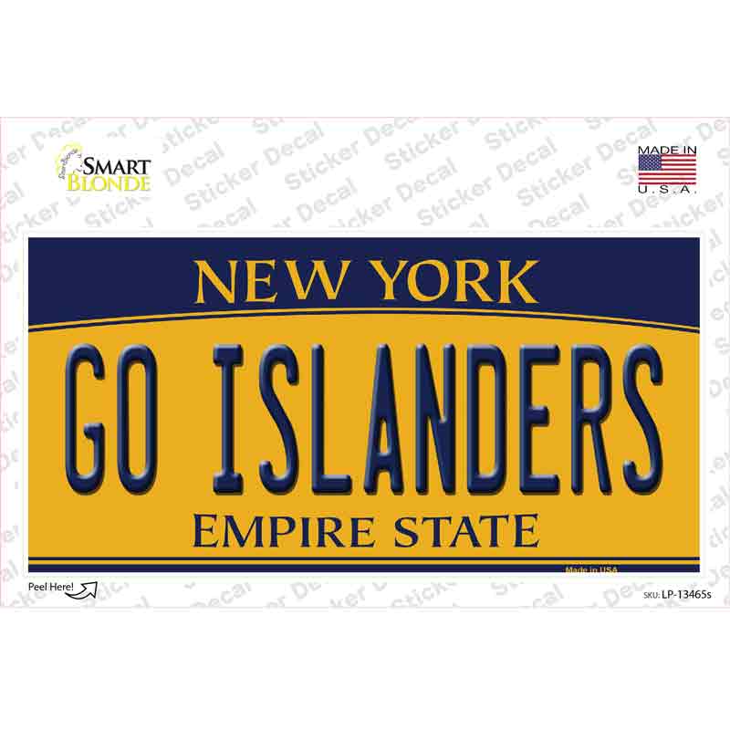 Go Islanders Novelty Sticker Decal Small