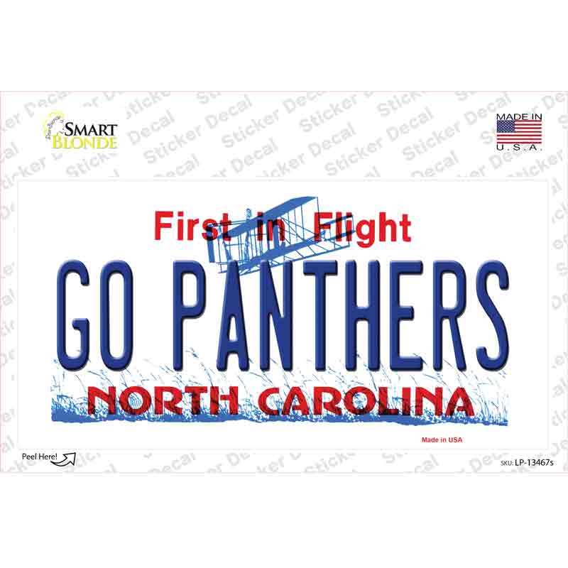 Go Panthers North Carolina Novelty Sticker Decal Small