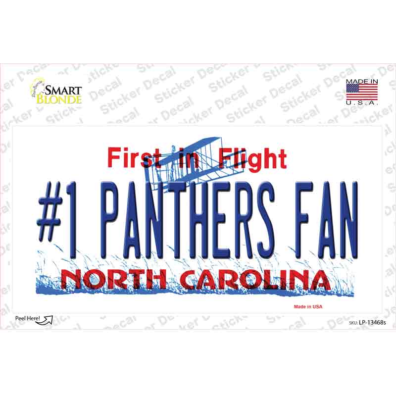 Number 1 Panthers Fan North Carolina Novelty Sticker Decal Small