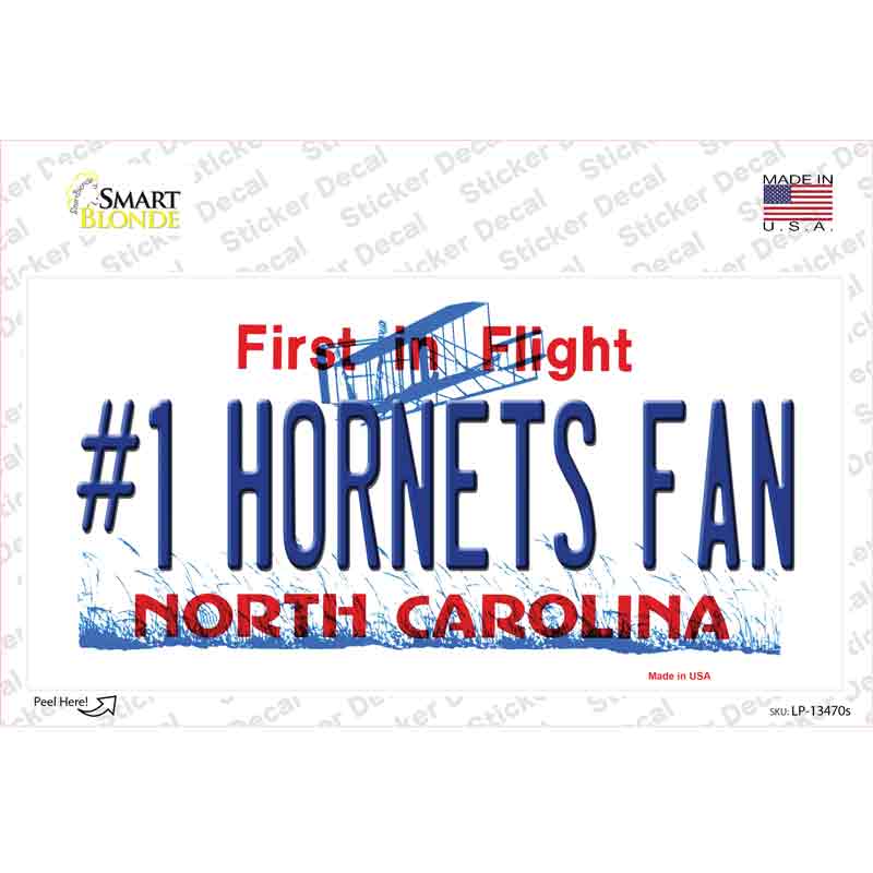 Number 1 Hornets Fan Novelty Sticker Decal Small