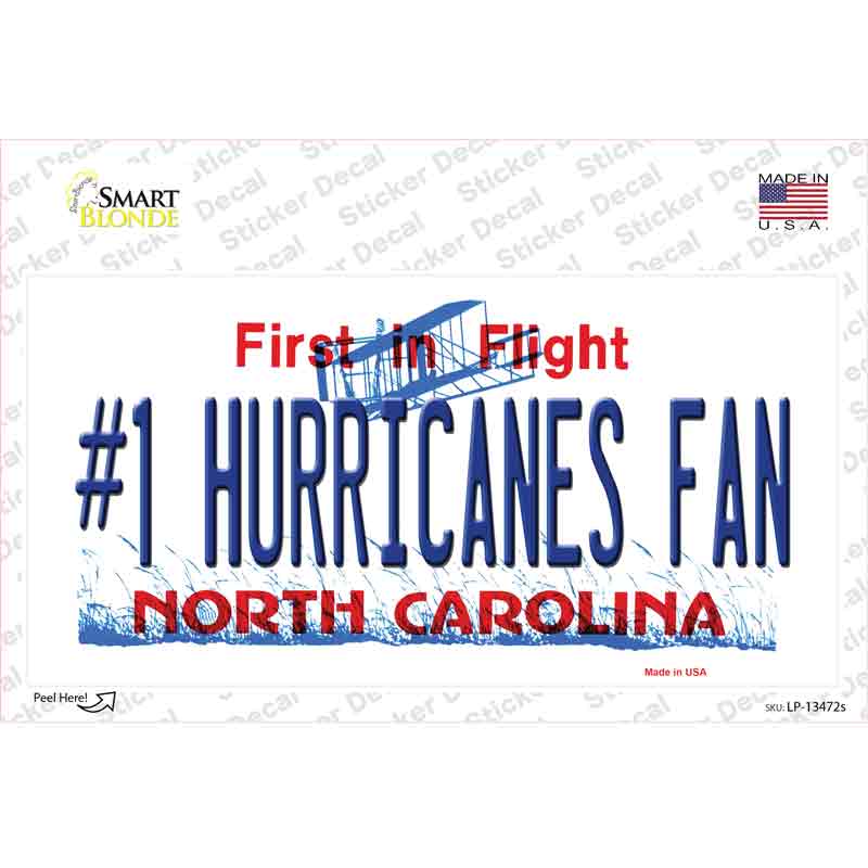 Number 1 Hurricanes Fan Novelty Sticker Decal Small