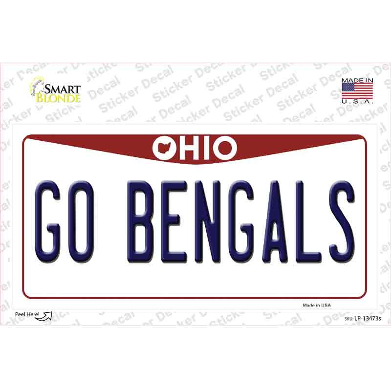 Go Bengals Novelty Sticker Decal Small