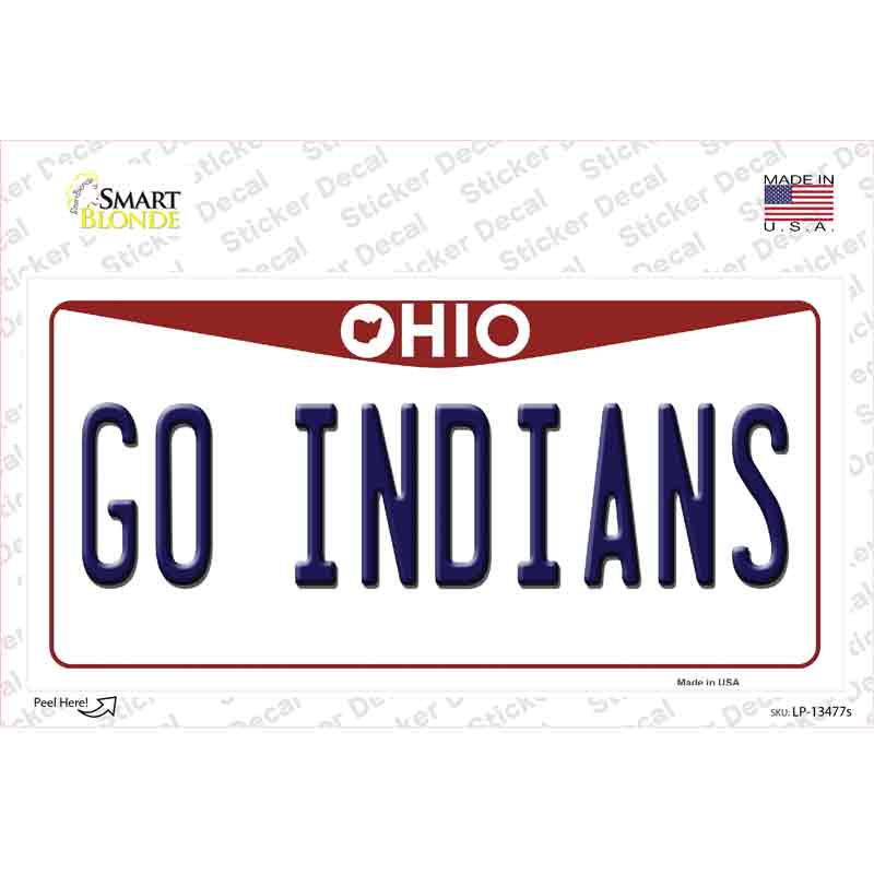 Go Indians Novelty Sticker Decal Small