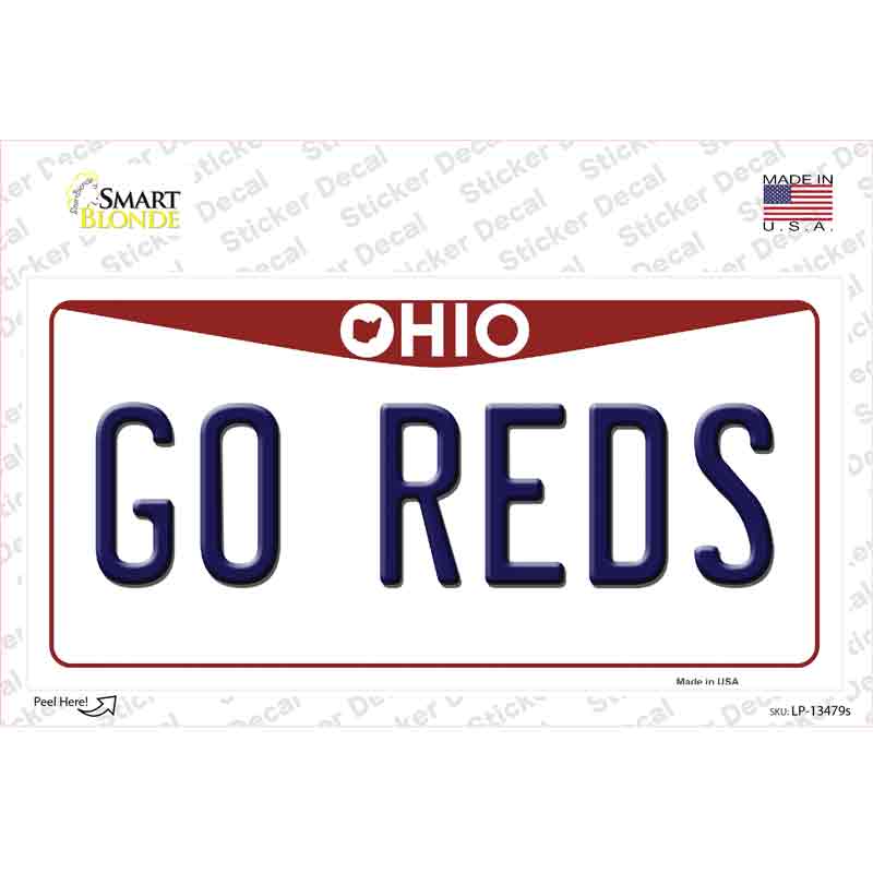 Go Reds Novelty Sticker Decal Small