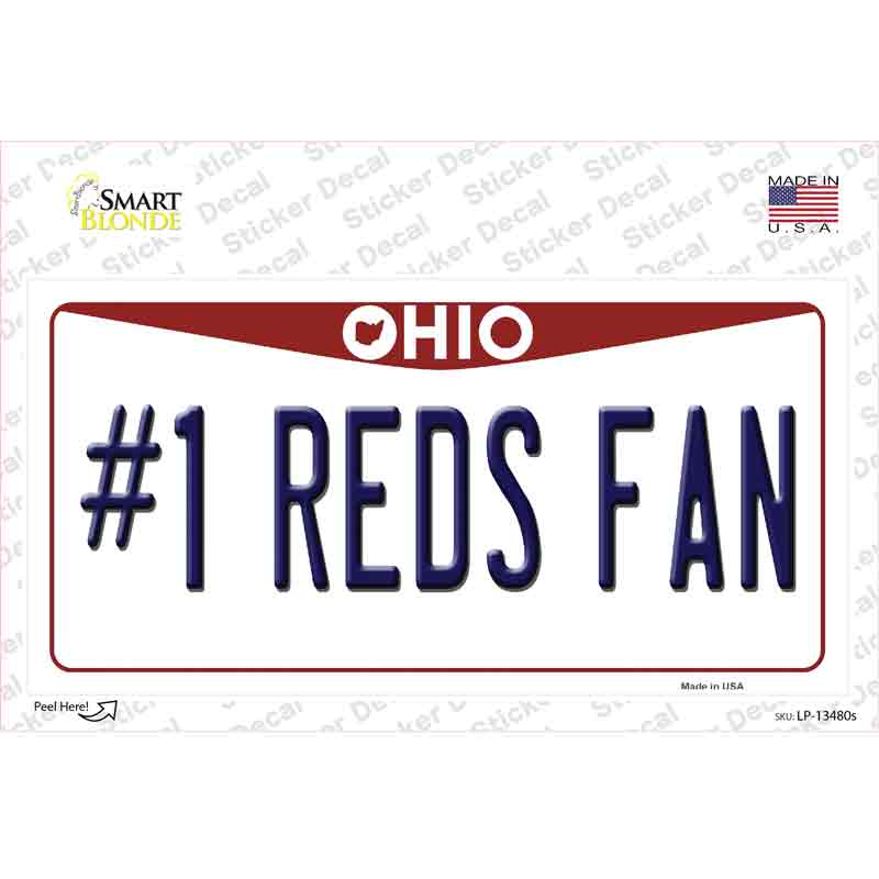 Number 1 Reds Fan Novelty Sticker Decal Small