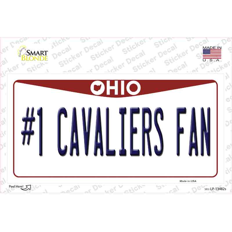 Number 1 Cavaliers Fan Novelty Sticker Decal Small