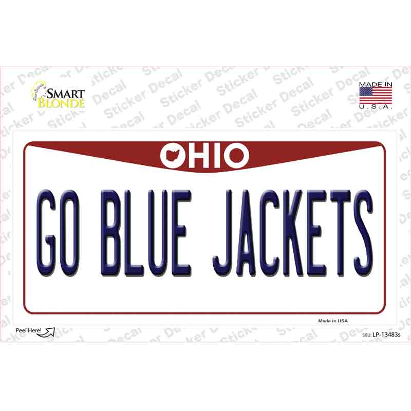 Go Blue Jackets Novelty Sticker Decal Small