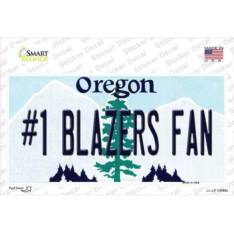 Number 1 Blazers Fan Novelty Sticker Decal Small