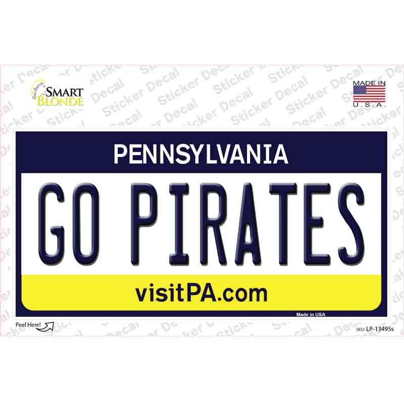 Go Pirates Novelty Sticker Decal Small