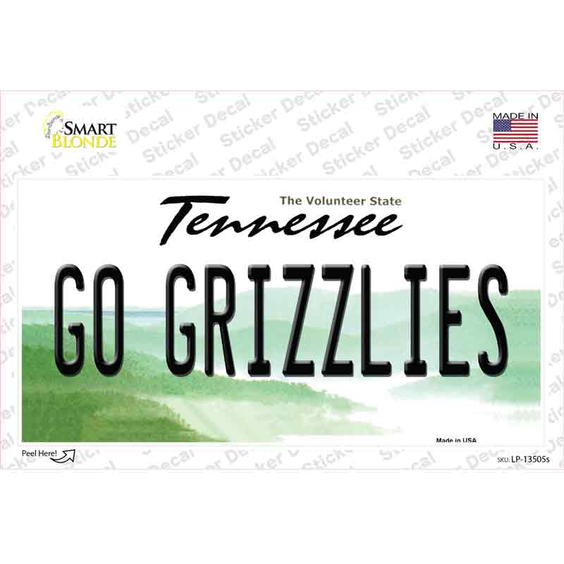 Go Grizzlies Novelty Sticker Decal Small