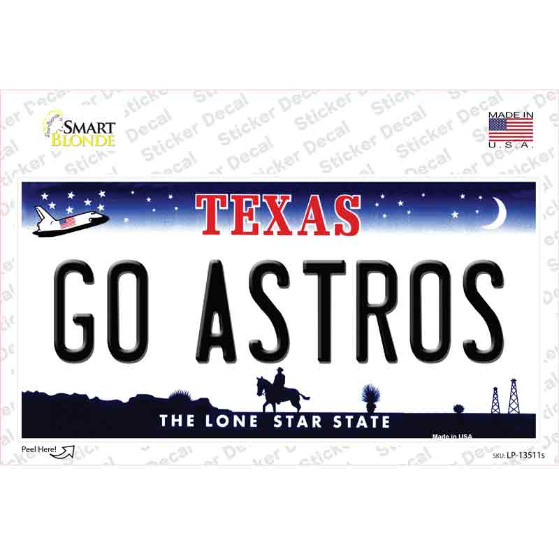 Go Astros Novelty Sticker Decal Small