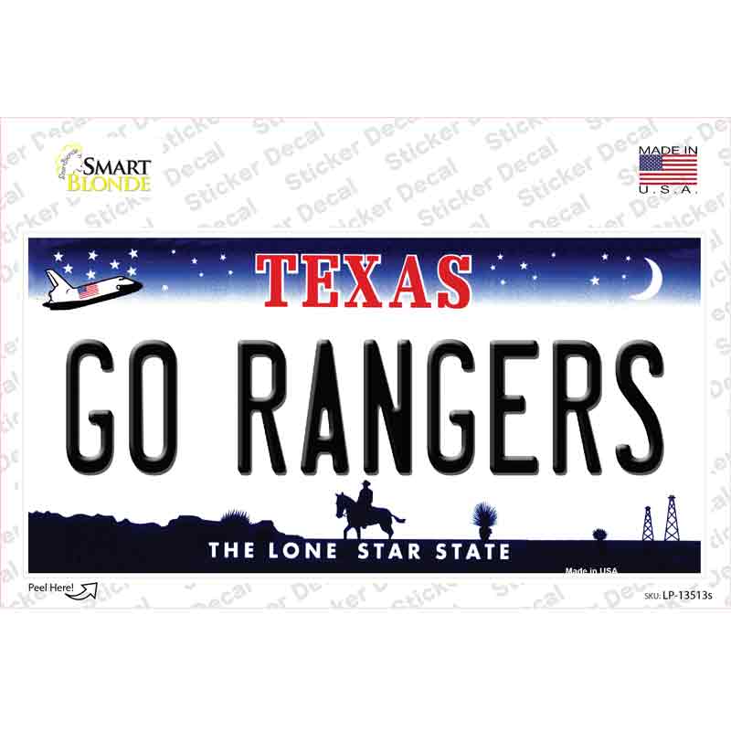 Go Rangers Texas Novelty Sticker Decal Small